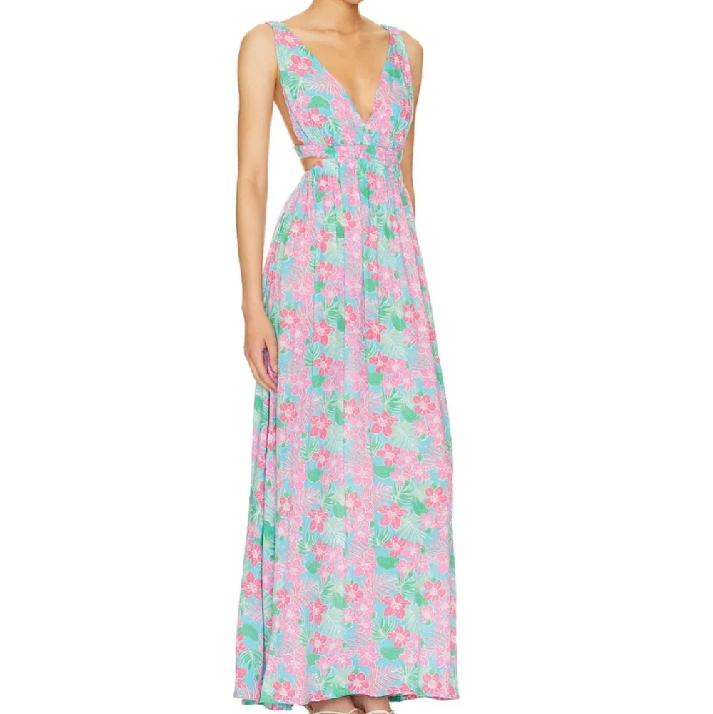 NWT Tiare Hawaii Hope maxi dress S/M Tropics Turquoise resort wear for women - Picture 3 of 6